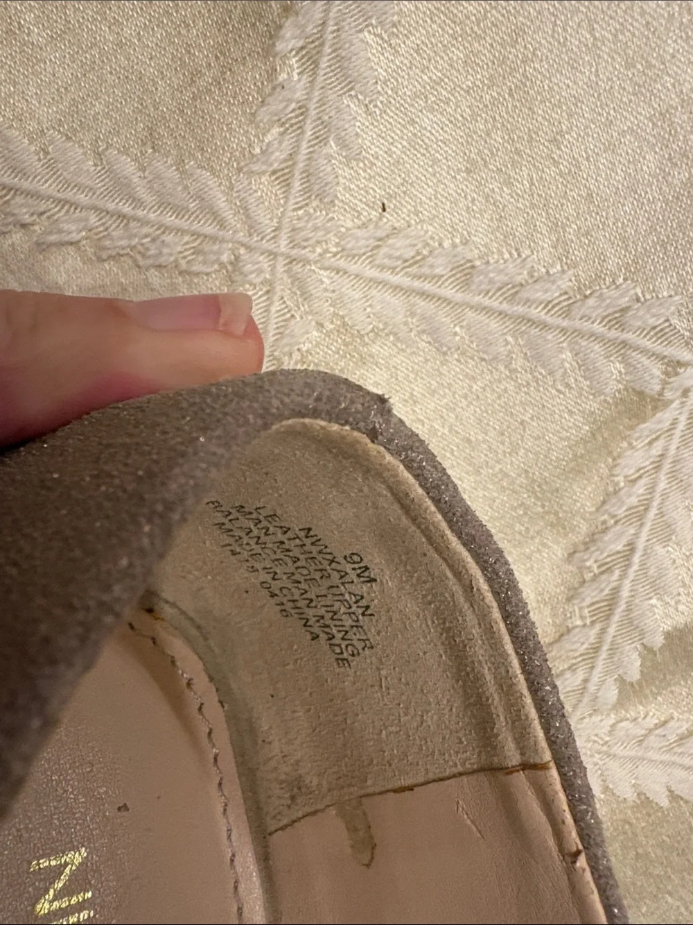 Ladies Nine West Sparkle Taupe Slip-On Loafers